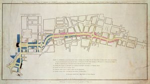 Plan of proposed street running from Charing Cross to Portland Place, 1848